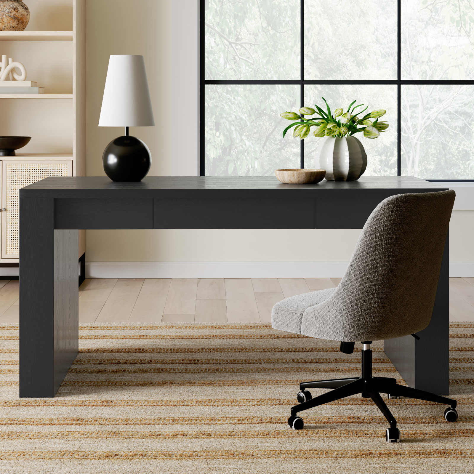 Steph 62 " Writing Desk, Black