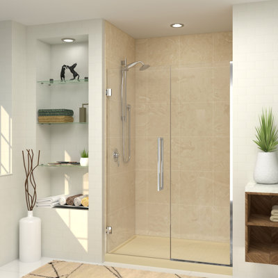 Transolid Elizabeth 54.5-in W x 76-in H Hinged Shower Door with Clear Glass