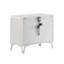 Table de chevet 2 tiroirs avec double port USB, blanc brillant