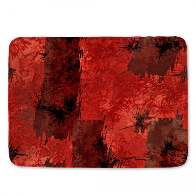 Tapis de bain rouge et noir