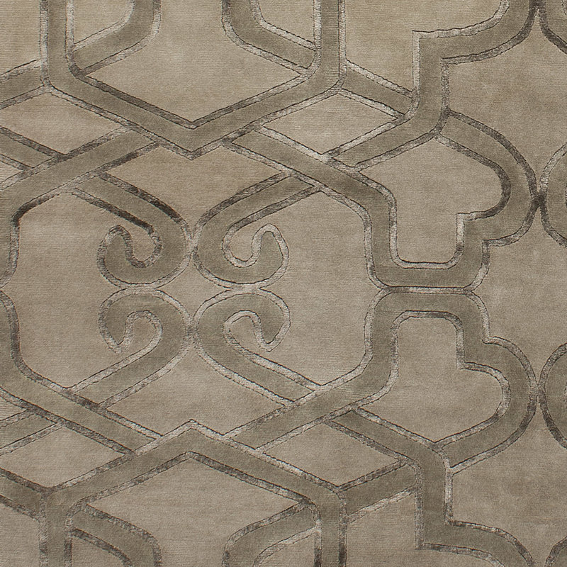 Geometric Area Rug in Dark Brown/Light Brown, Rectangle 8' x 10'