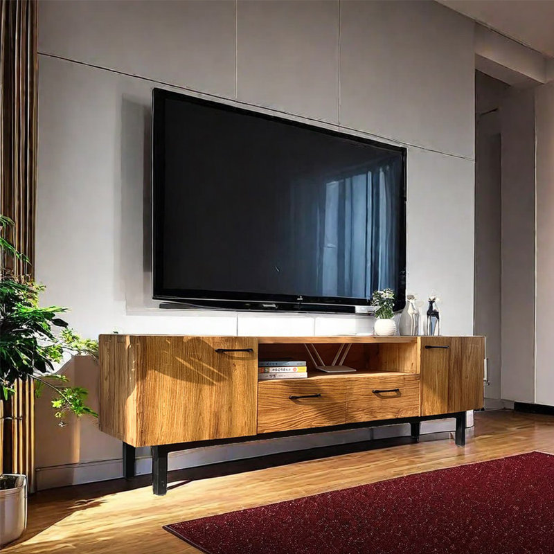 Simple elm TV cabinet