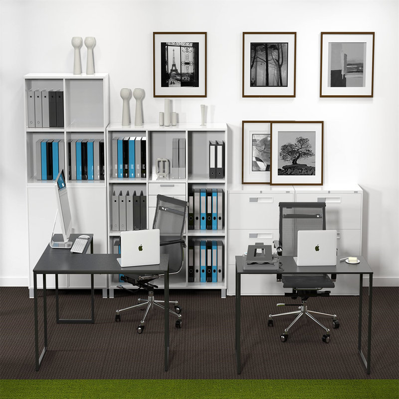 Bureau d'écriture en L Chaddie, Noir, H 27,99 po x l 47,99 po