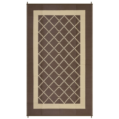Modern Geometric Outdoor Waterproof Rug  Easy Clean, Non-Slip, Lightweight Reversible Plastic Straw Mat for Patio, Deck, Porch, RV, Balcony, Beach