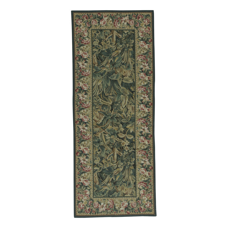 Needlepoint Wool Floral Area Rug