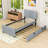Twin Upholstered Platform Bed with Twin Trundle-1289046882