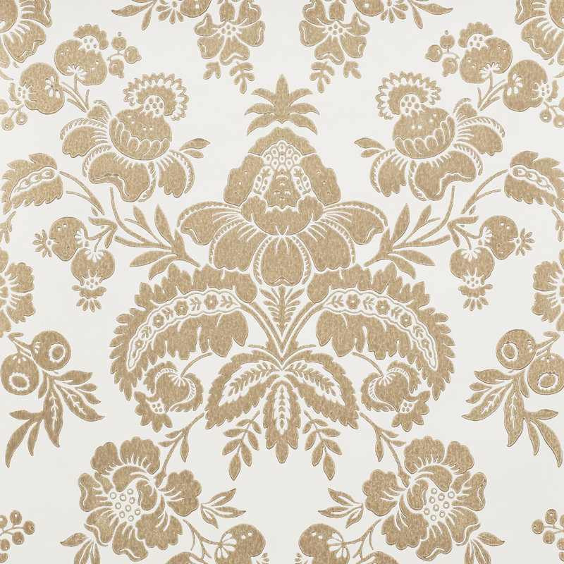 Simone Damask Wallpaper, Gold
