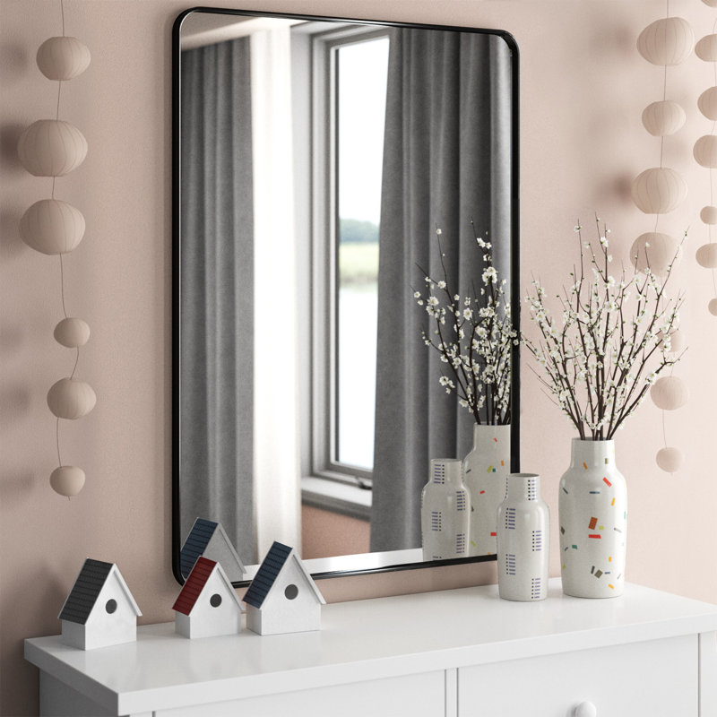 Miroir mural Anacleta, Noir, 42 po x 30 po