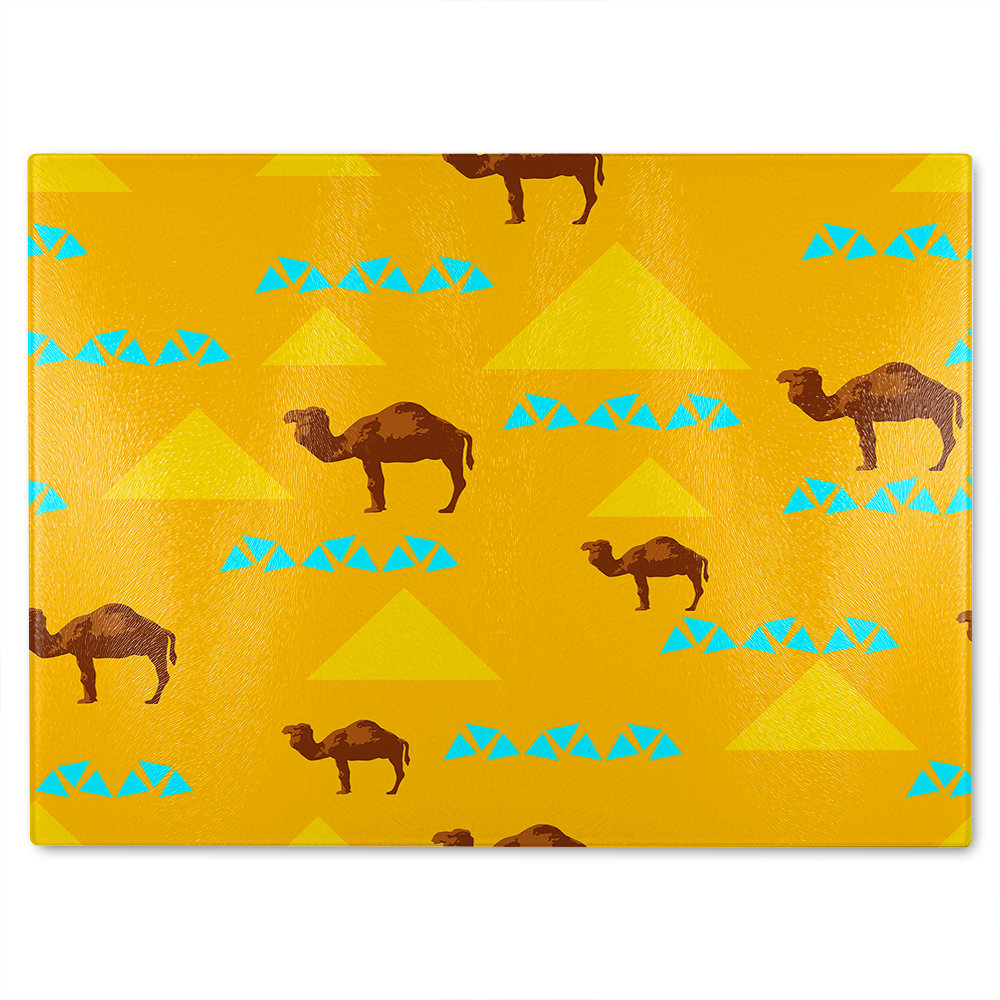 Pattern With Camels Glass Chopping Board