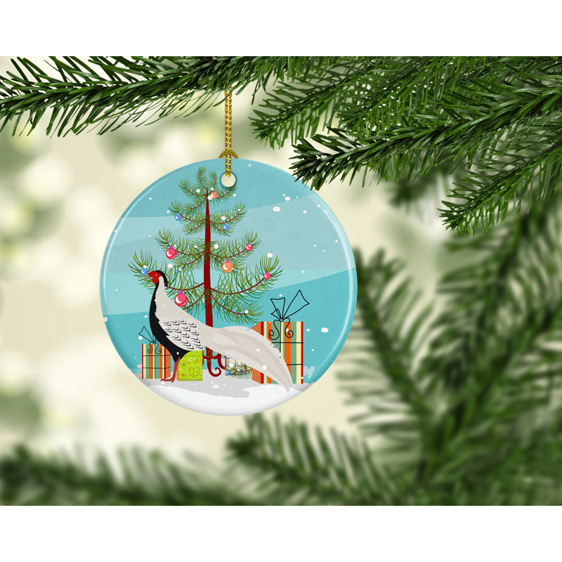 Ornement en céramique faisan de noël