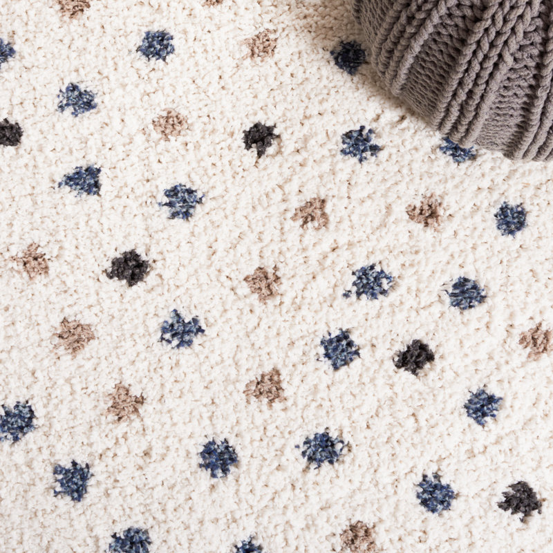 Calico Shag Performance Polka Dots Rug, Rectangle 10' x 14'