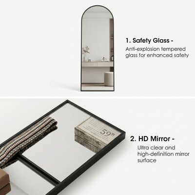 71" x 26" Aluminum Full Length Mirrors Wall Mirrors with Stand