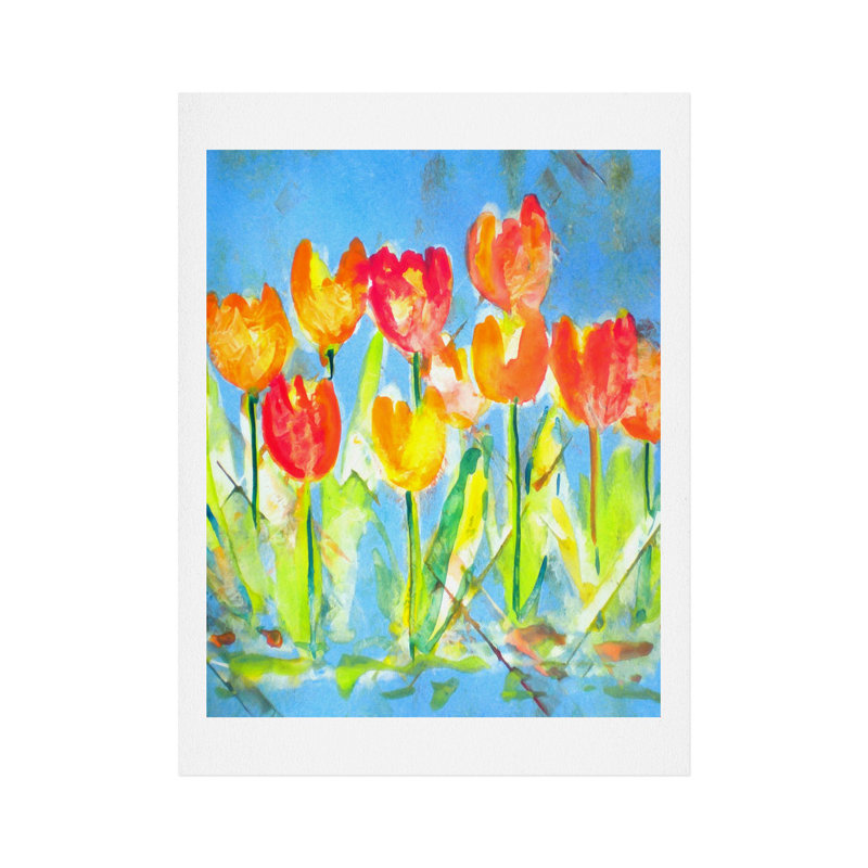 « spring tulipes », reproduction d’art, H 24 po x l 18 po