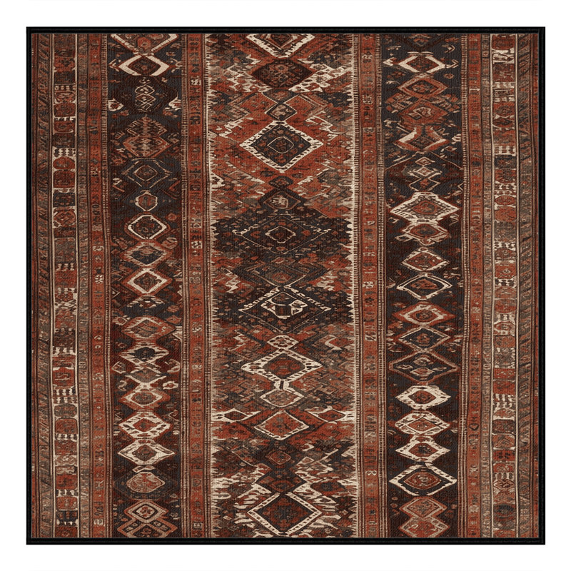 Tapis brun turc lavable à la machine, Carré 8 pi