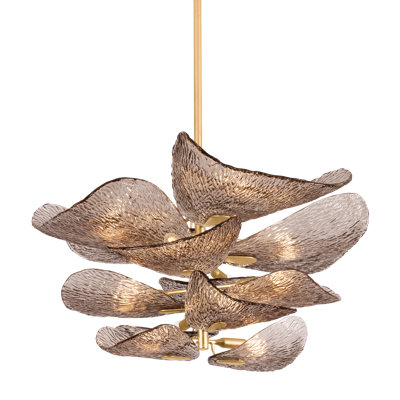 Lustre Cardiff en feuille d'or rétro