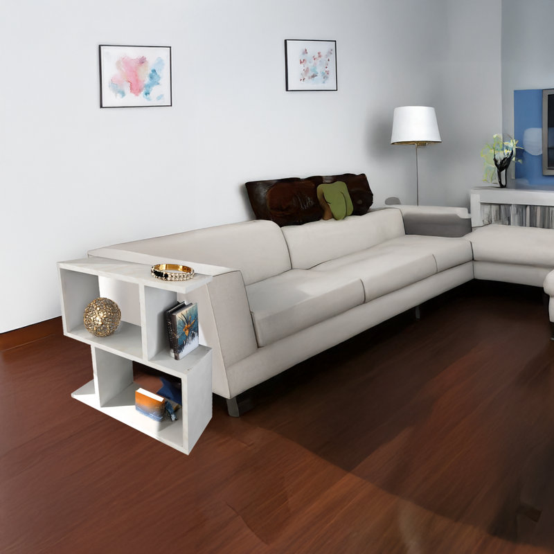Table de bout géométrique en forme de S à 4 tablettes, H 22 po x l 20 po x P 7 po