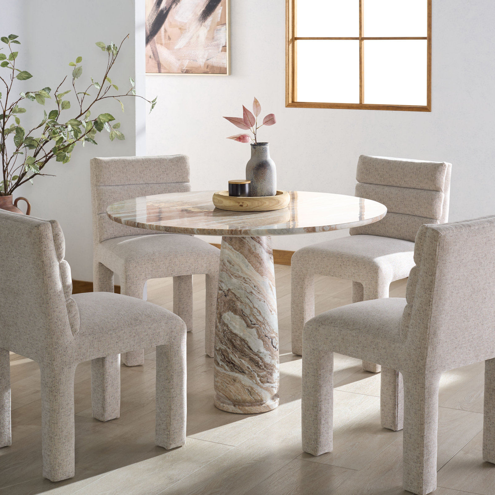 Alysson 42" Genuine Marble Dining Table