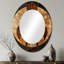 Mosaique noyer Essential Forms III - Grand miroir mural ovale sur métal-46623973