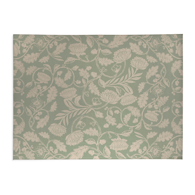 Tapis de cuisine antidérapant Autumn Vines, Sauge, Rectangle 4pi x 6 pi