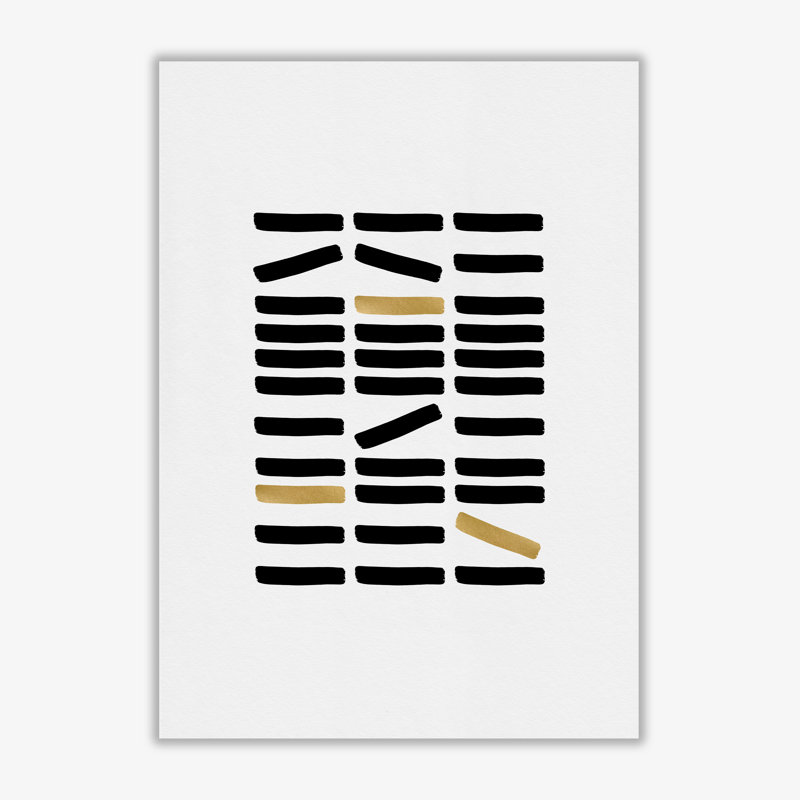 Black And Gold Abstract - Print, 42 cm H x 30 cm W x 1 cm D, No Frame