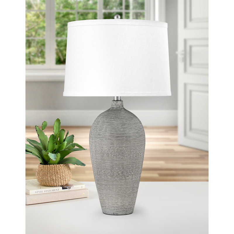 Lampe de table en céramique 28 po Monza, Gris