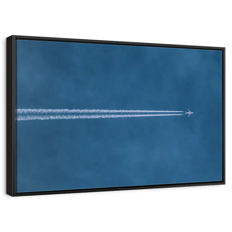 Avion au-dessus, 25 po x 17 po, Cadre flottant noir