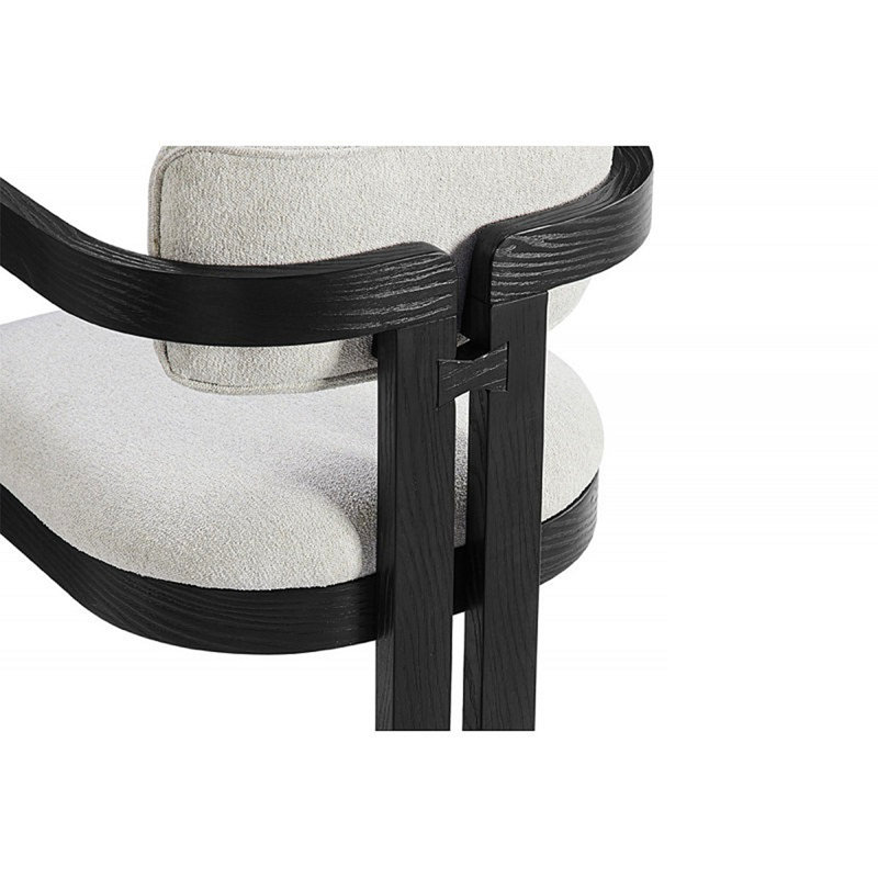 Chaise de salle à manger avec accoudoirs rembourrés Modern Rustic