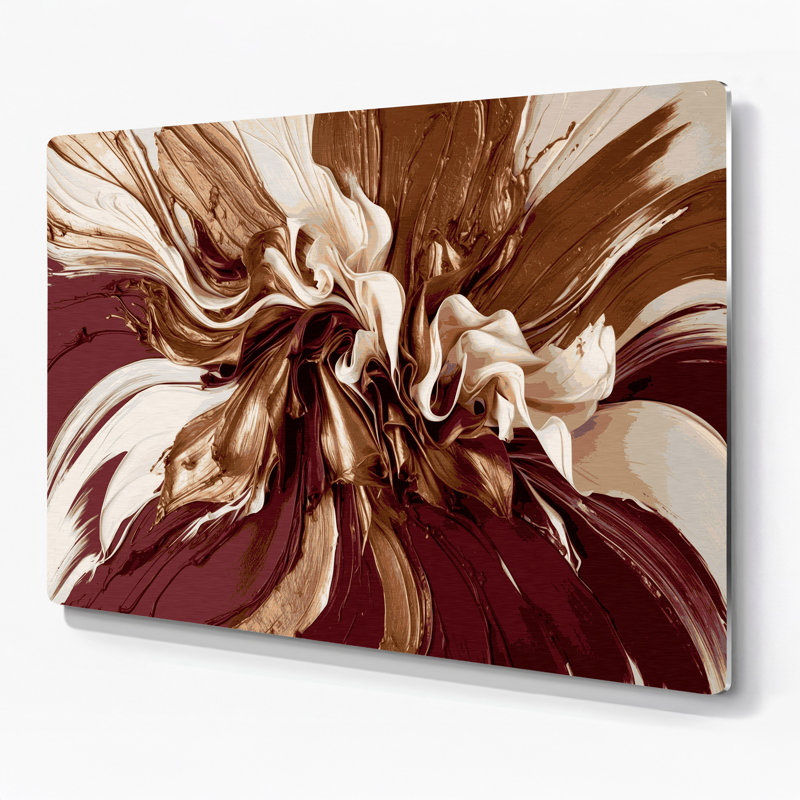 «Lyrical Abstraction 8», art mural en métal brun, H 11 po x l 14 po