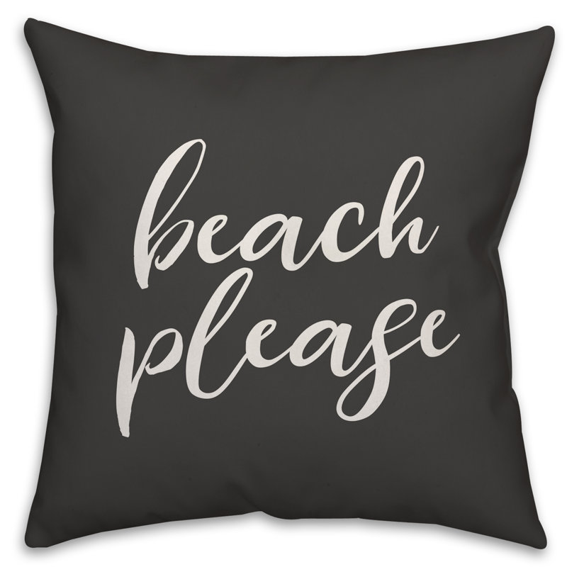  Coussin intérieur / extérieur Beach, H 20 po x l 20 po, Noir / blanc