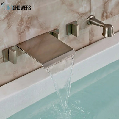 Juno Claw Foot Antique Bronze Bathtub Mixer Faucet Ceramic Handles