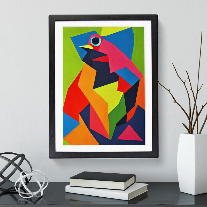 Bird In Abstract No.2 - Single Picture Frame Print, Black, 64cm H x 46cm W x 2cm D