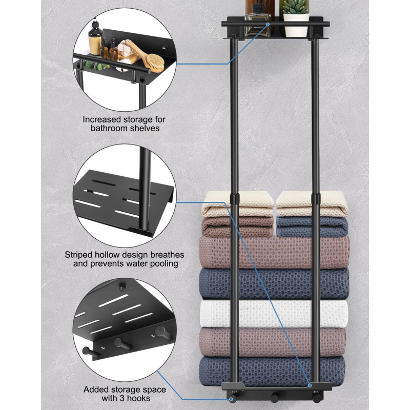 20 cm L Aluminium Towel Rack