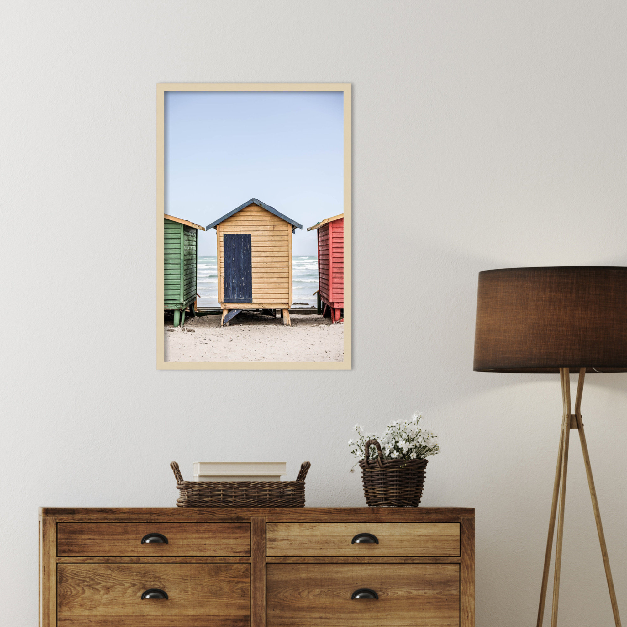 Yellow Hut by Shot by Clint Wood Framed Wall Art Print, Brown, 33" H x 23" W