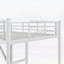 Lit mezzanine double en métal avec échelle facile à monter, garde-corps et conception peu encombrante, blanc-133491246-133491248