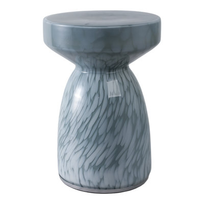 Modern Ceramic Accent Table with Sculptural Hourglass Design - Sleek Contemporary Side Table with Glossy Finish for Stylish Home Decor