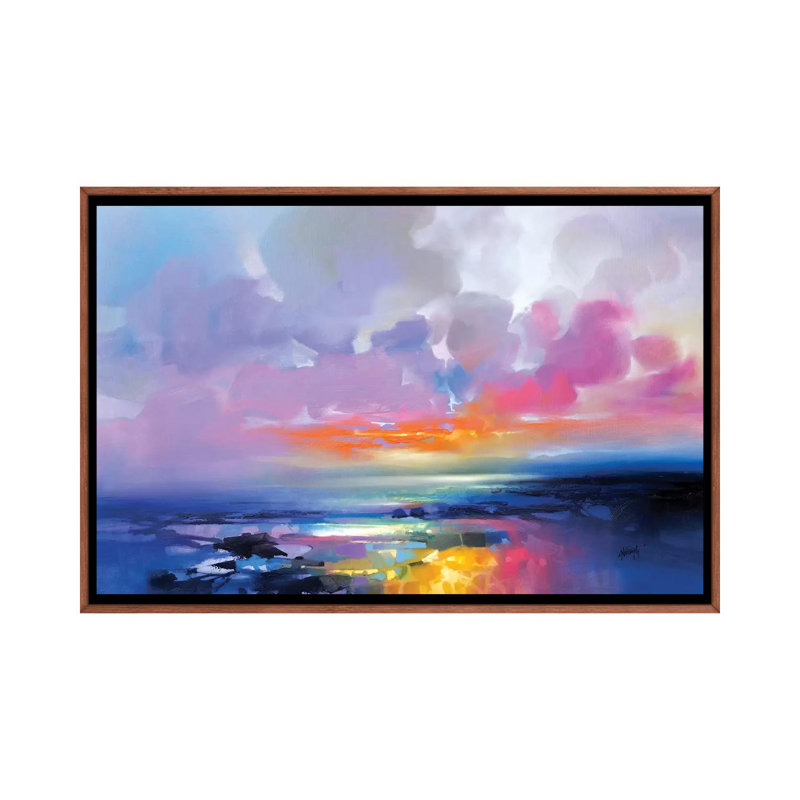 Fractal Reflections par Scott Naismith - reproduction d'art, Toile classique avec cadre brun, Aucun mat