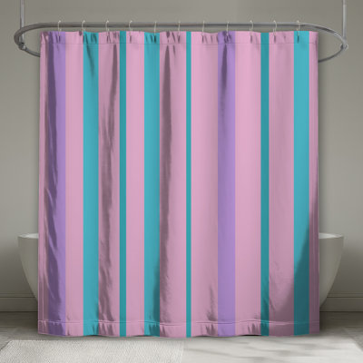 Pastel Vertical Stripes Shower Curtains Extra Long