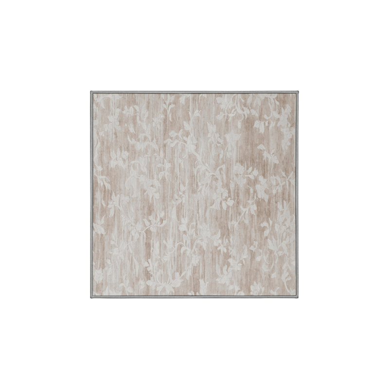 Machine Washable Gray Area Rug, Square 5'