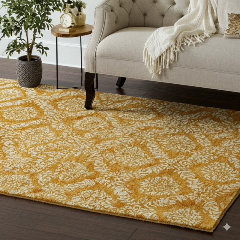 3x13 Brown Hand-Knotted Wool Floral Brocade Classic Traditional Modern Contemporary Carpet Rug