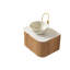 Meuble-lavabo flottant moderne avec lavabo en céramique, finition grain de bois naturel