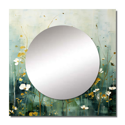 Elward - Abstract Botanicals Square Living Room Wall Mirror Art