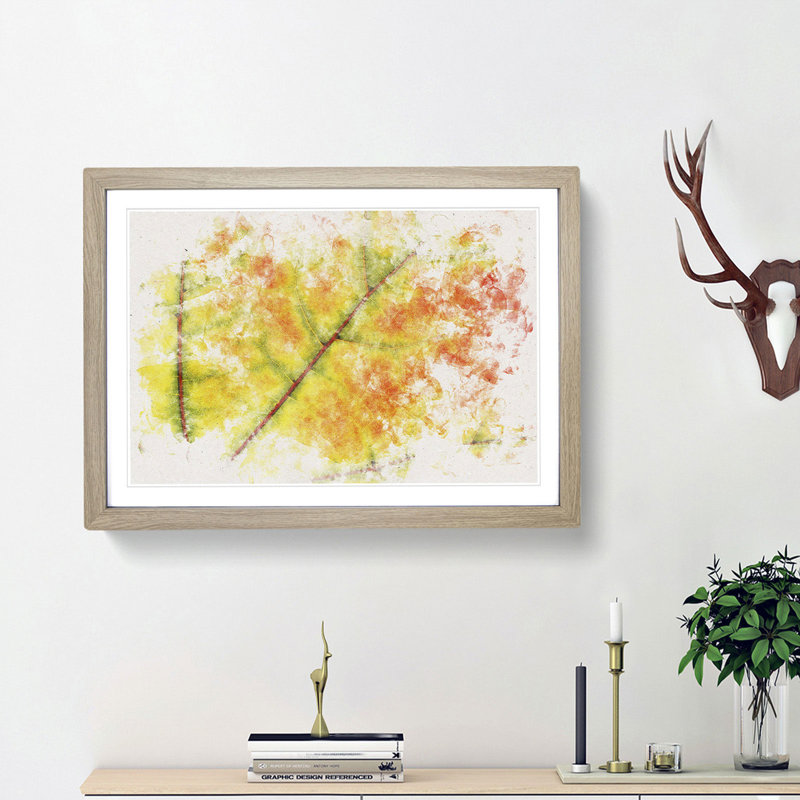 The Leaf of a Sycamore Tree - Framed Print, 62cm H x 87cm W x 2cm D, Oak Framed