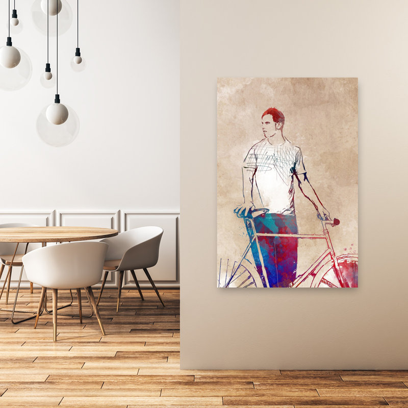 Art urbain abstrait, ville urbaine, 48" H x 32" W