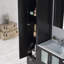 Ensemble de meuble-lavabo double 102 po - Armoire en bois massif, lavabos doubles en céramique, tiroirs à fermeture en douceur, armoire latérale, miroirs et tours en lin-49240113