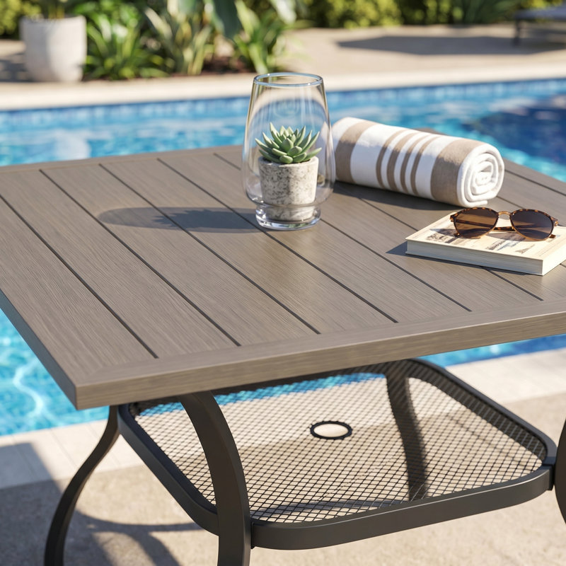 Olon Metal 4 - Person Dining Table, Oyster