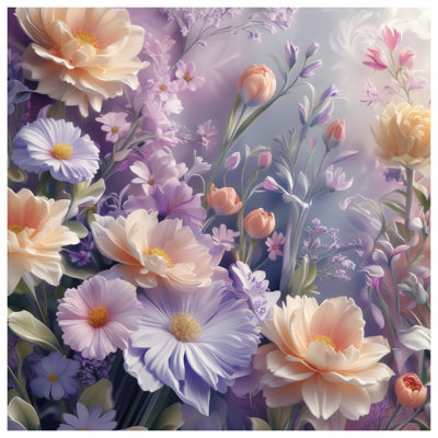 Pastel Floral Arrangement Bath Mat