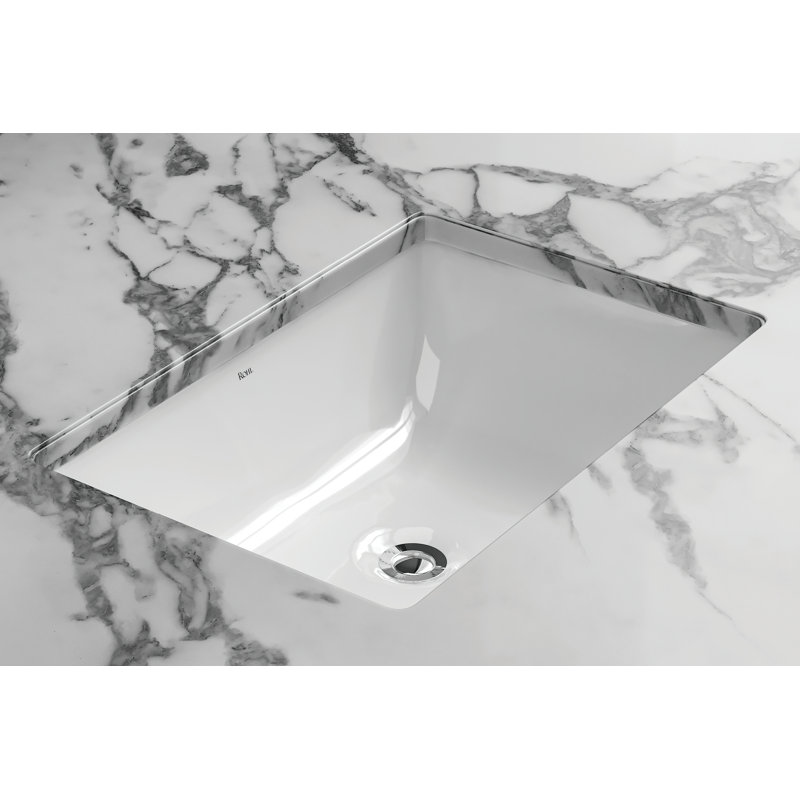 Eirene 16'' White Solid Surface Rectangular Undermount Bathroom Sink