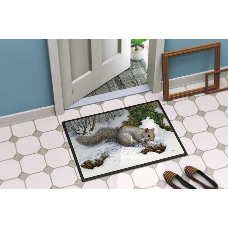 Paillasson d’extérieur antidérapant Turlock Squirrel, Rectangle 2 pi x 3 pi