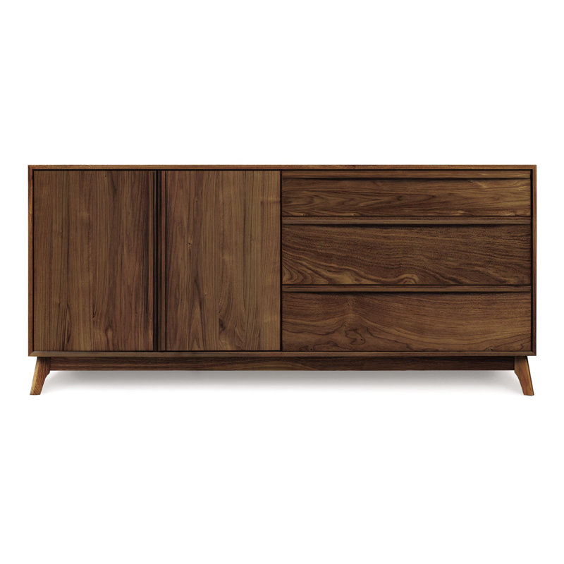 Commode tiroirs Catalina 3, Conventionnel, Droite, Noyer