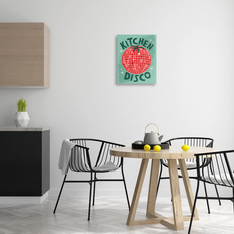  «Kitchen Disco Tomato», art mural sur toile par Lisa Perry White, H 20 po x l 16 po